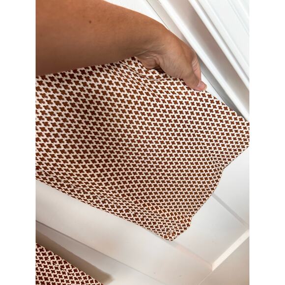 NWT Versona Women's Printed Flat Front Flare Leg Pants Brown Cream Size Large - Picture 4 of 11